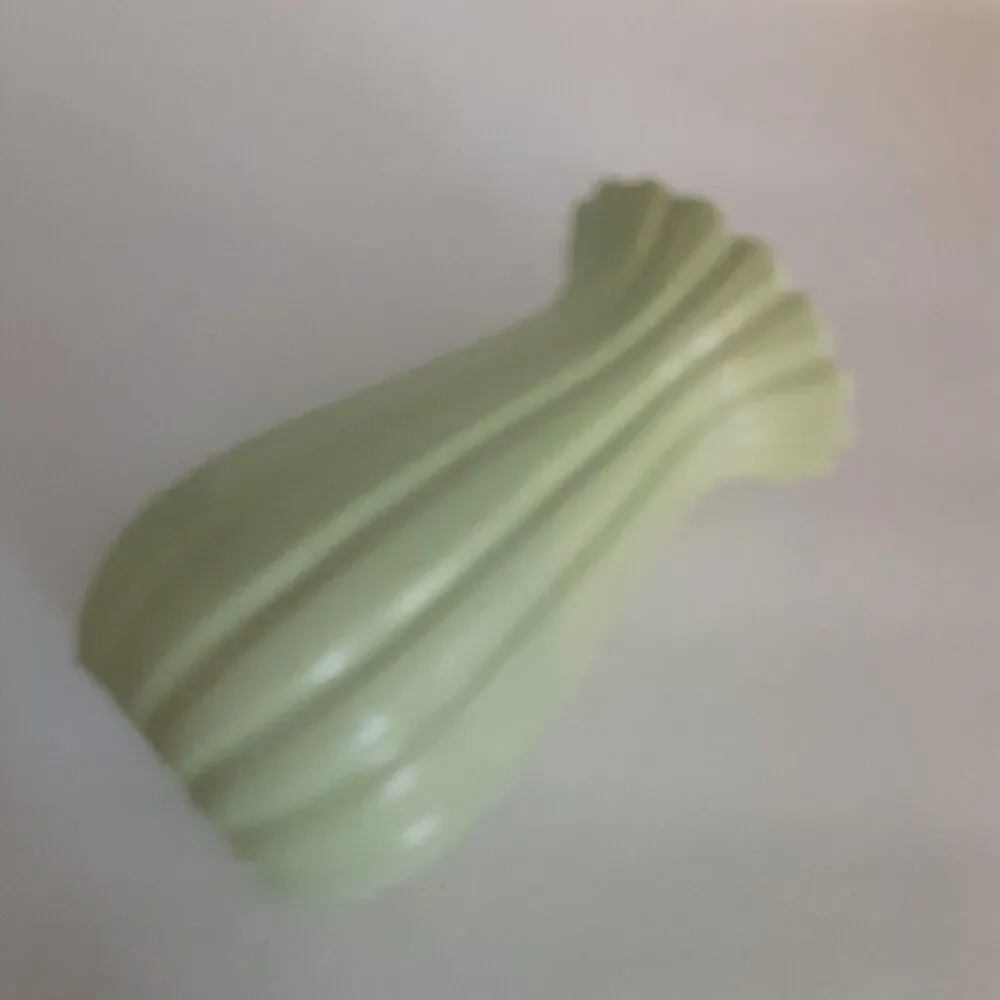 Vintage Ruffle Scallop Vase Spring Green Ceramic Cottage